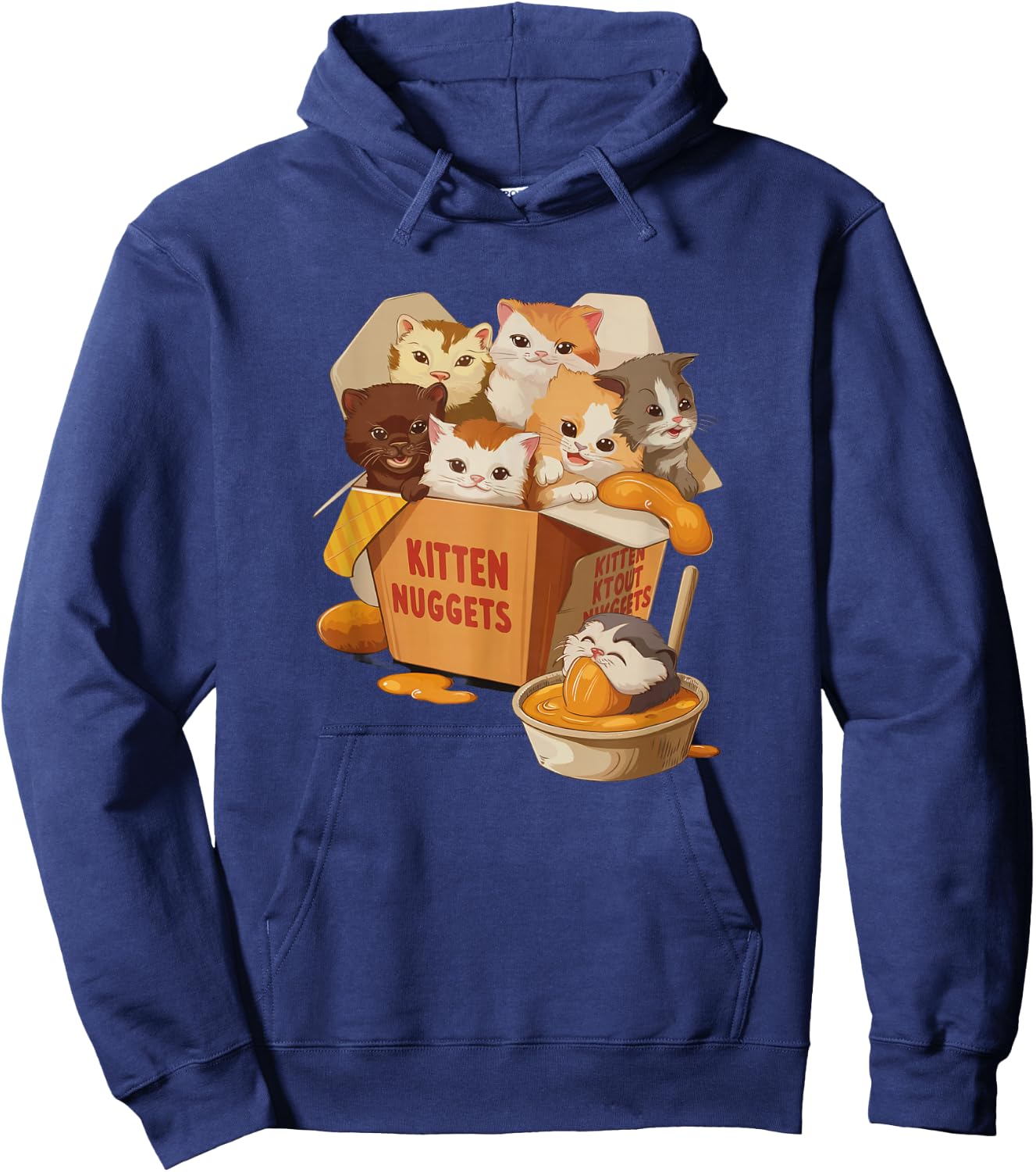 Kitten Nuggets Funny Cat Lover Pun Hoodie - Hoodie | Navy