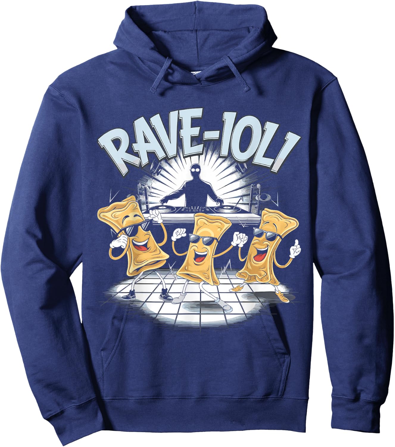 Rave-ioli Funny Pasta DJ Rave Party Hoodie - Hoodie | Navy
