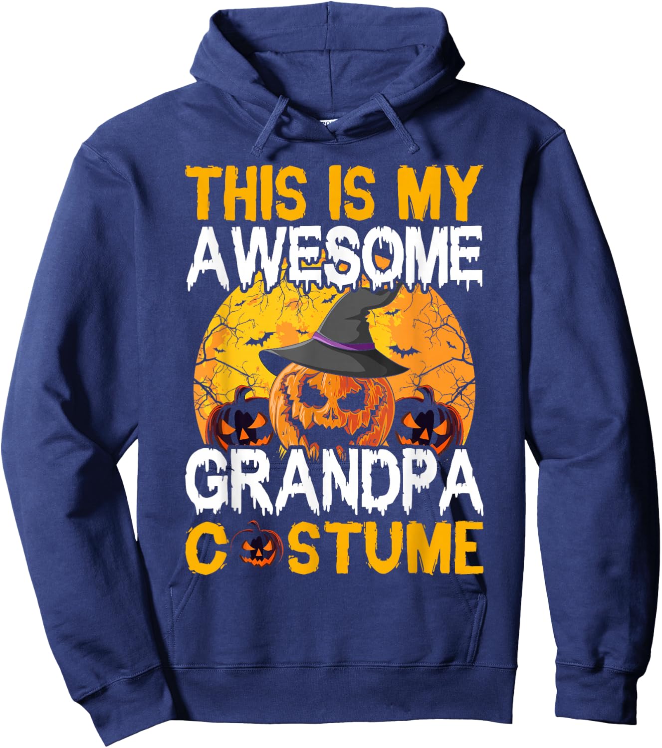 This Is My Awesome Grandpa Costume Halloween Hoodie - Hoodie | Navy