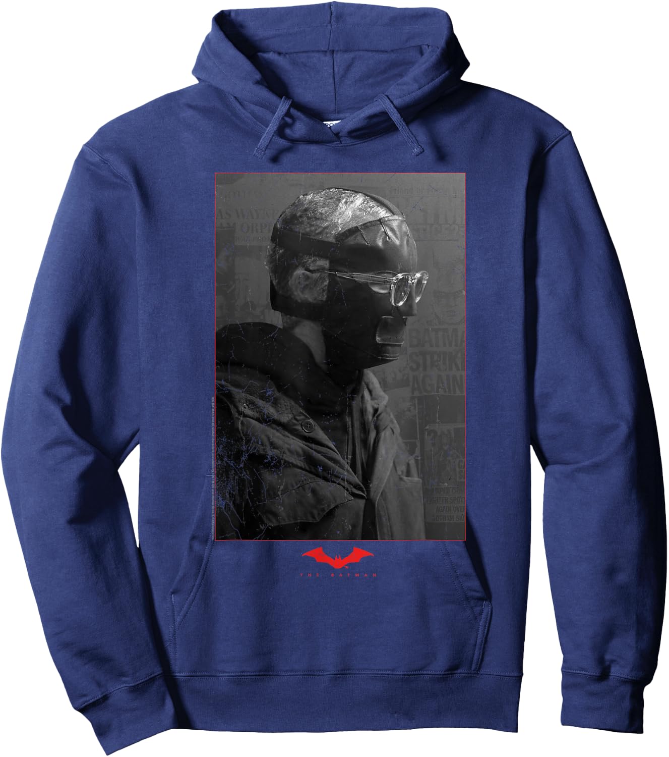 The Batman Riddler Worn Portrait Hoodie - Hoodie | Navy