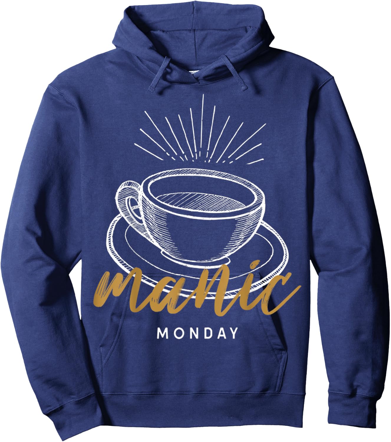Monday Vintage Coffee Manic For Coffee Lover Hoodie - Hoodie | Navy