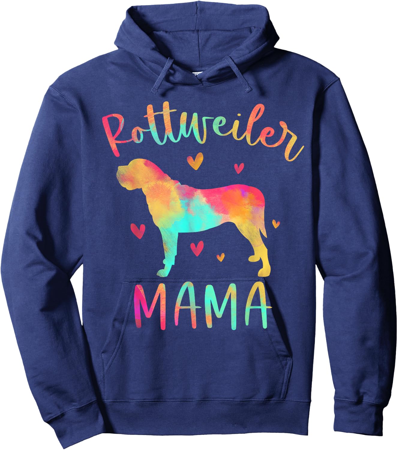Rottweiler Mama Colorful Rottie Gifts Dog Mom Hoodie - Hoodie | Navy