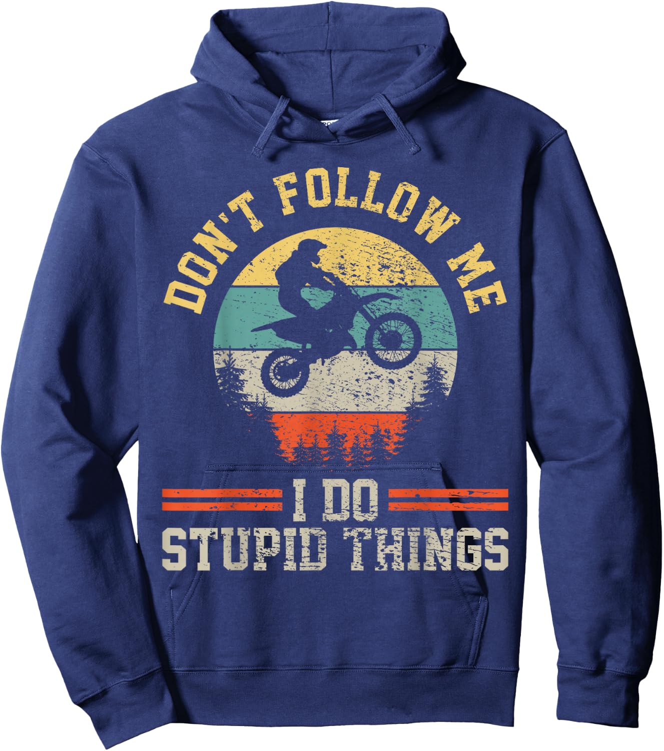 Motocross Dirt Bike Retro Vintage Hoodie - Hoodie | Navy