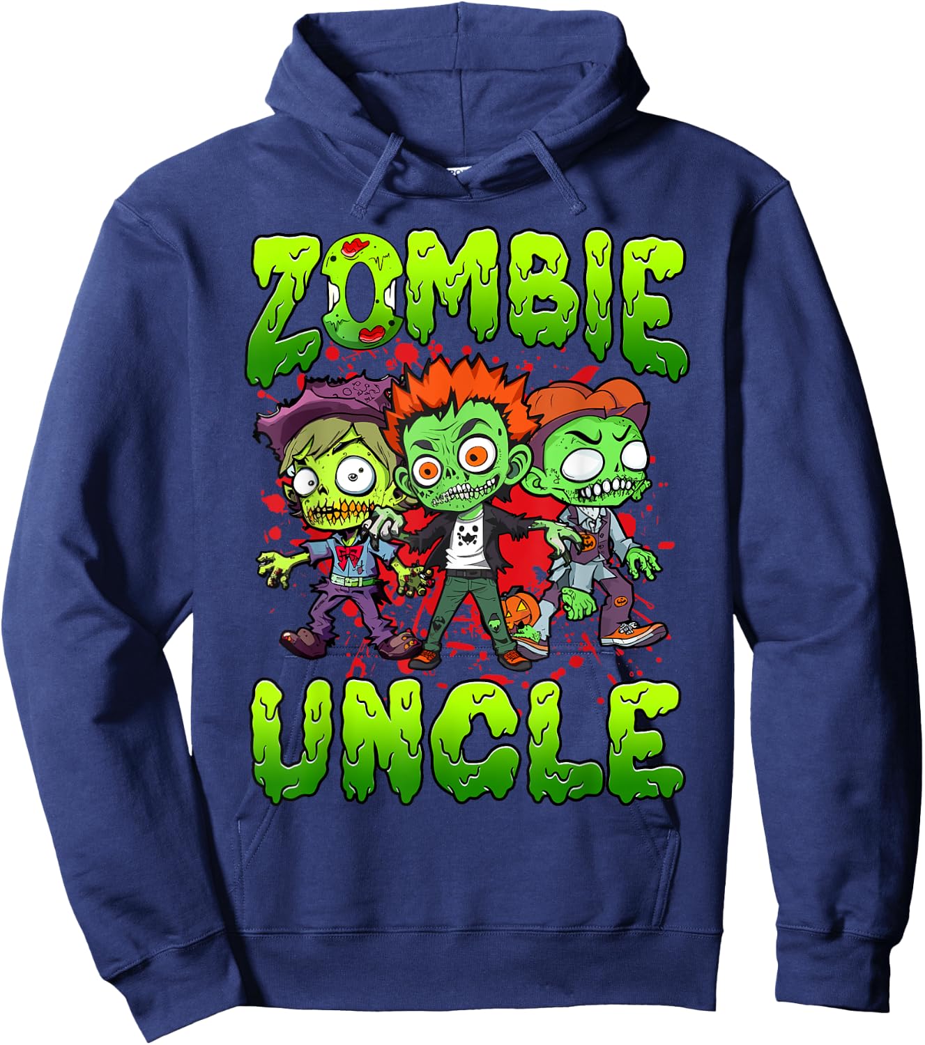 Zombie Uncle Halloween Costume Family Matching Hoodie - Hoodie | Navy