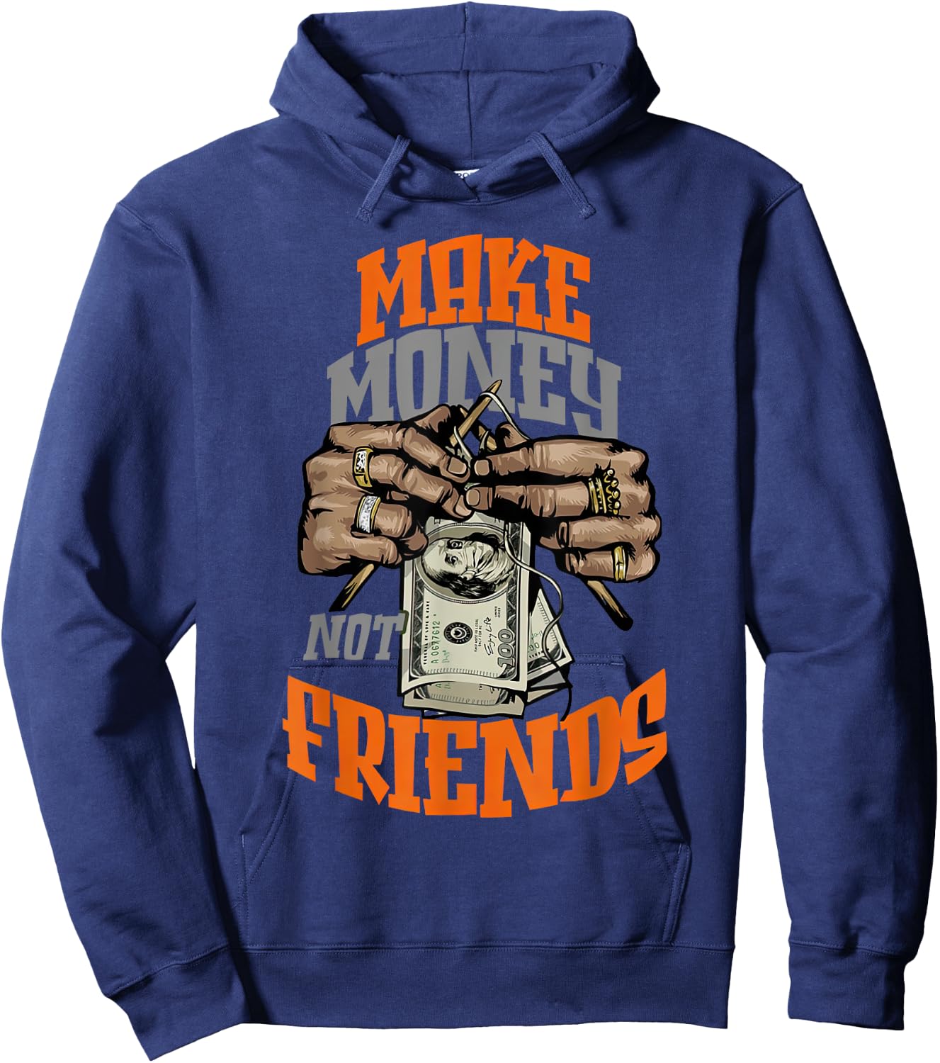 Olive Army Solar Orange Color Match Hoodie - Hoodie | Navy