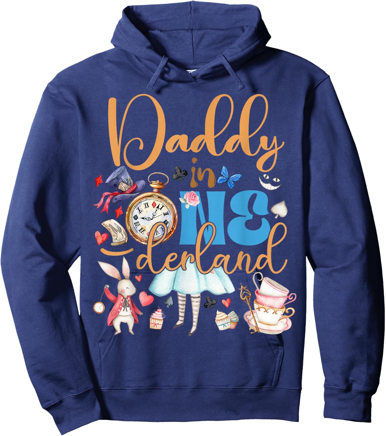 Alice Daddy in ONEderland Birthday Family Hoodie - Hoodie | Navy