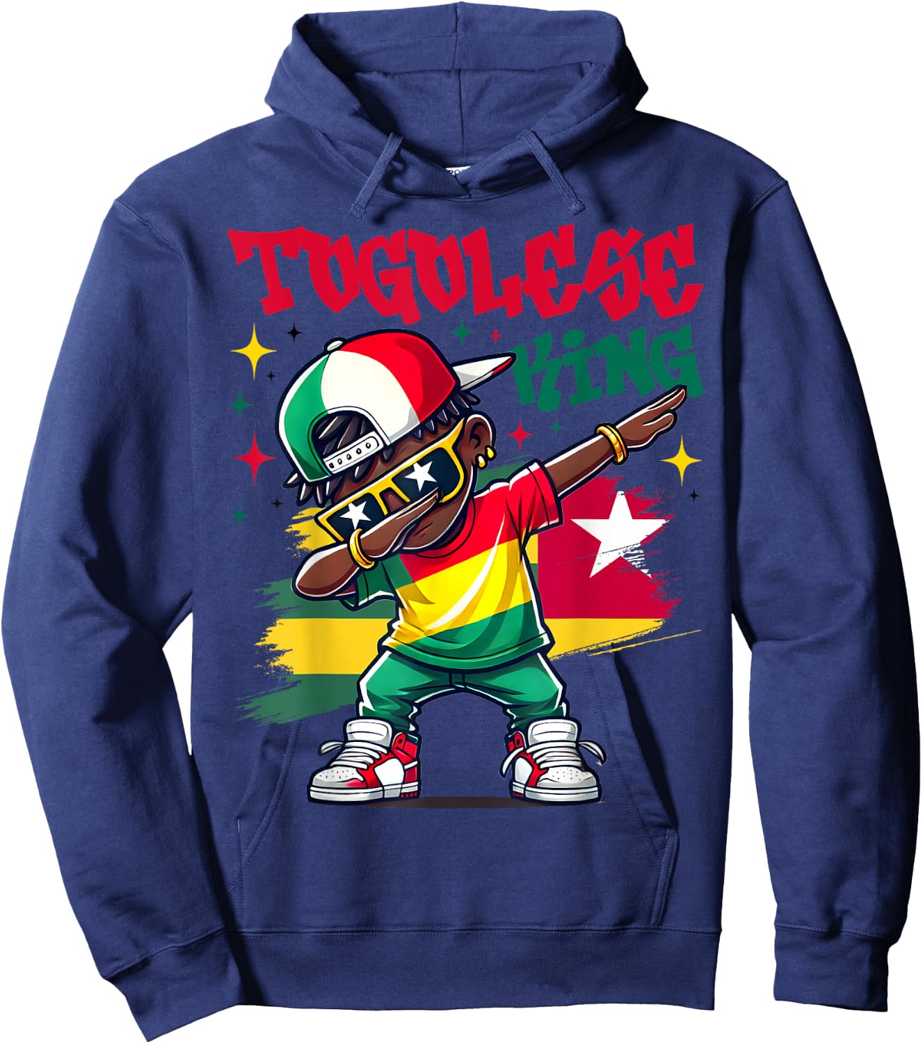 Togolese King Dabbing Togo Flag Pride for Kids Hoodie - Hoodie | Navy