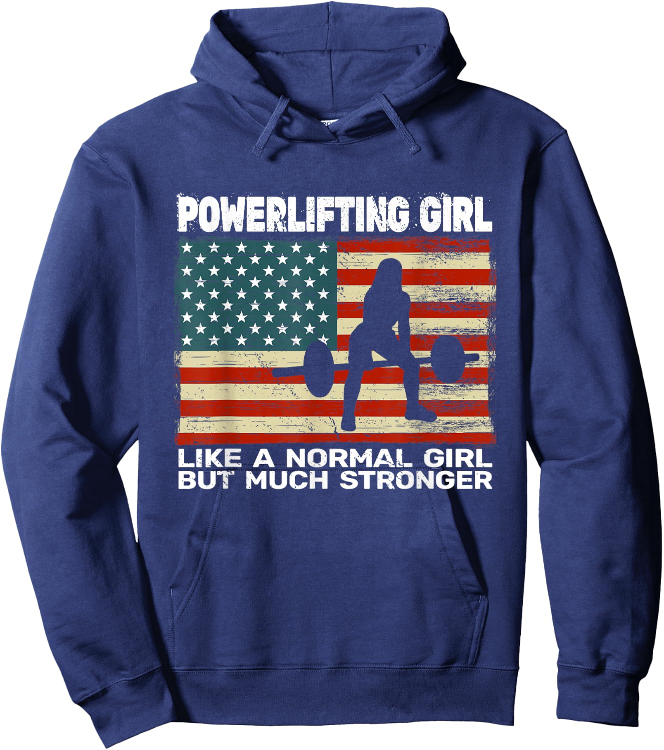 USA gym powerlifter powerlifting weightlifting Hoodie - Hoodie | Navy