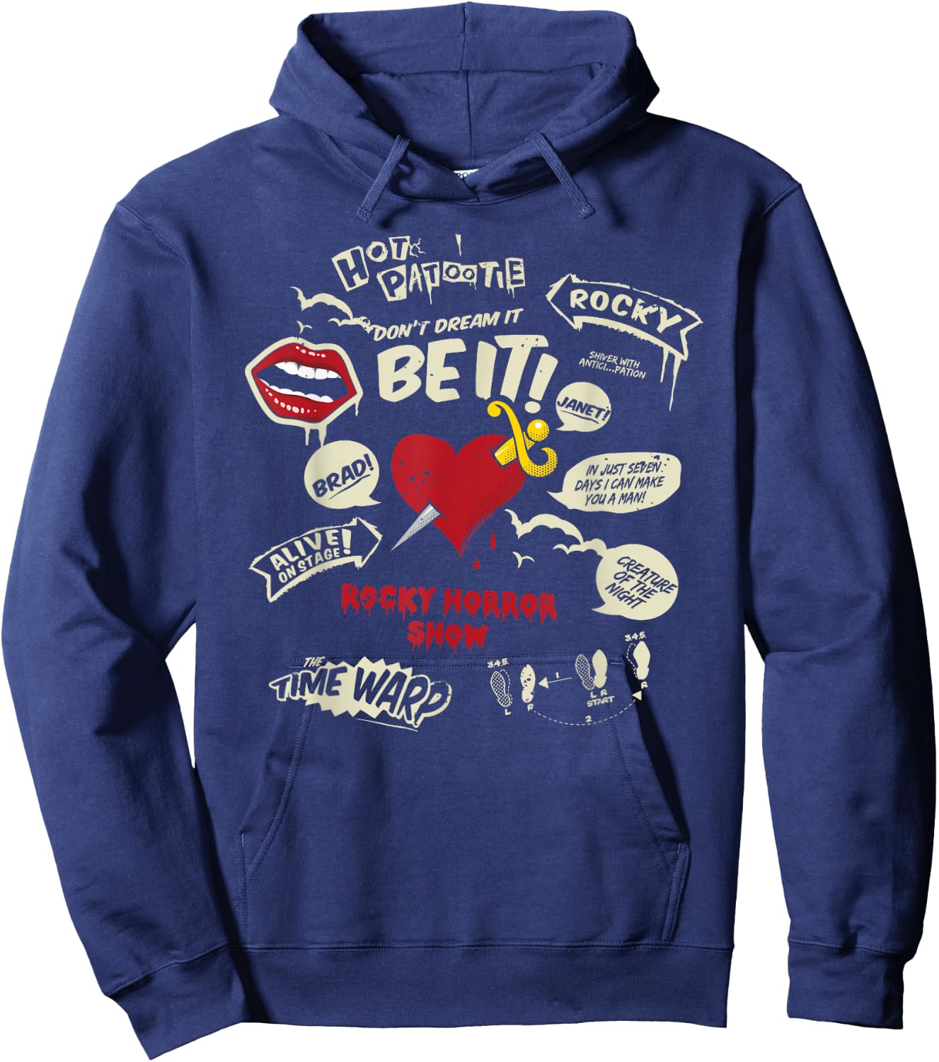 Rocky Horror Show Icons And Quotes Hoodie - Hoodie | Navy