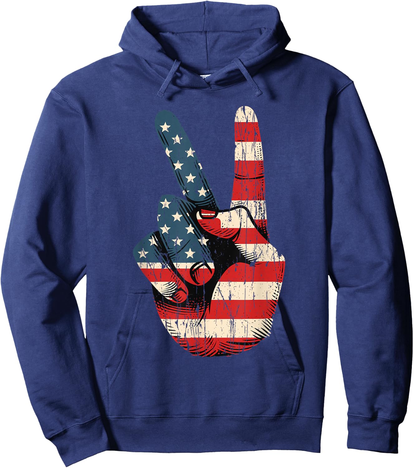 Retro Peace Sign Vintage 60's 70's Hippie Hoodie - Hoodie | Navy