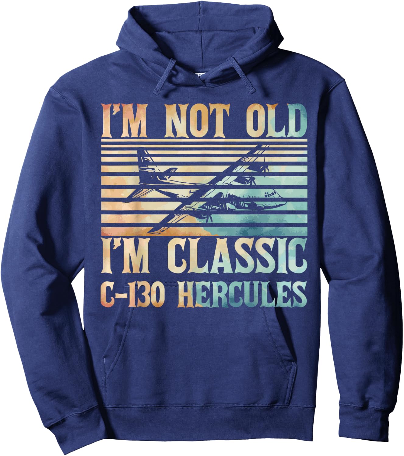 C-130 Hercules American USA Military Airplane Hoodie - Hoodie | Navy