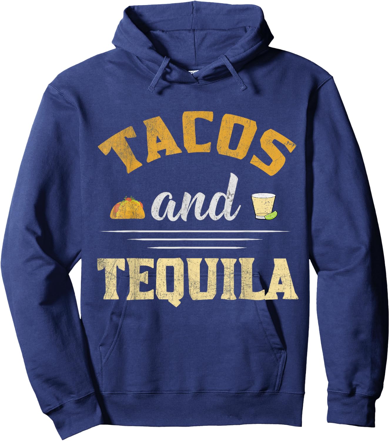 Tacos and Tequila Funny Graphic Hoodie - Hoodie | Navy