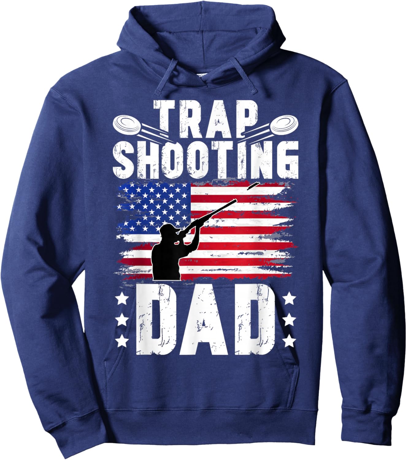 Trap Shooting Dad US Flag Trap Shooting Father Hoodie - Hoodie | Navy