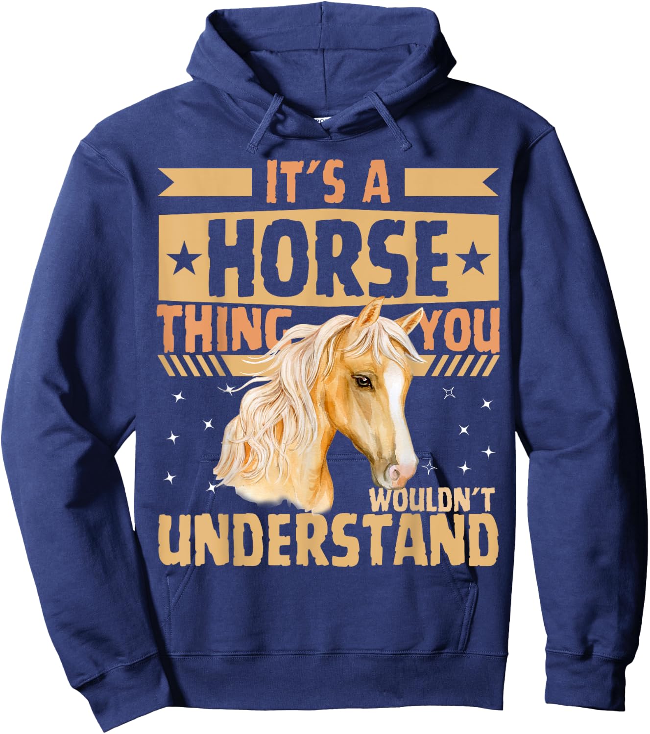 Cute Horse Girl Hoodie - Hoodie | Navy