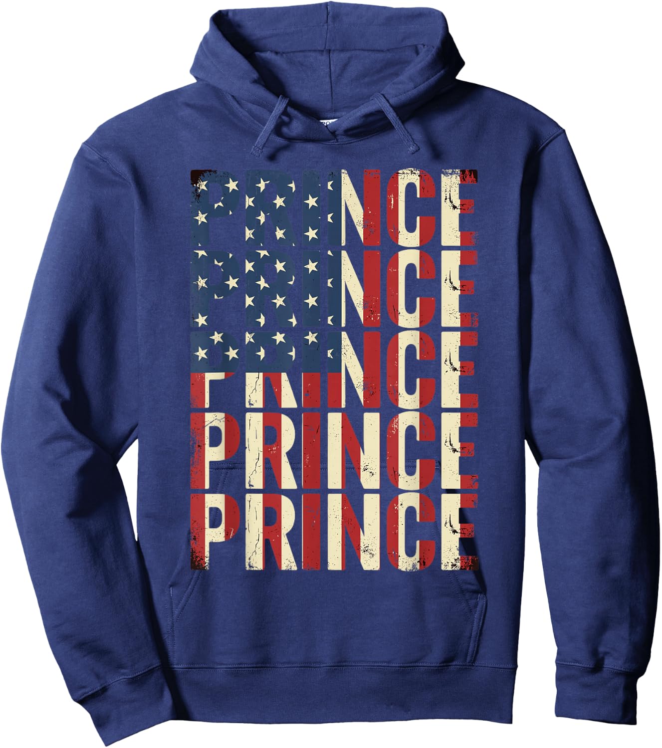 Prince American Flag Distressed Patriotic Hoodie - Hoodie | Navy