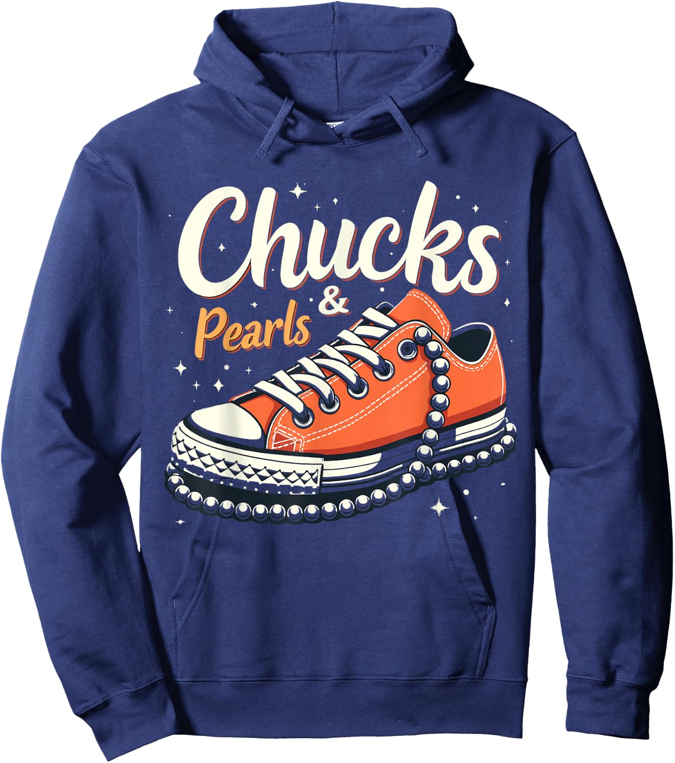 Orange Chucks and Pearls chucks 2025 Hoodie - Hoodie | Navy