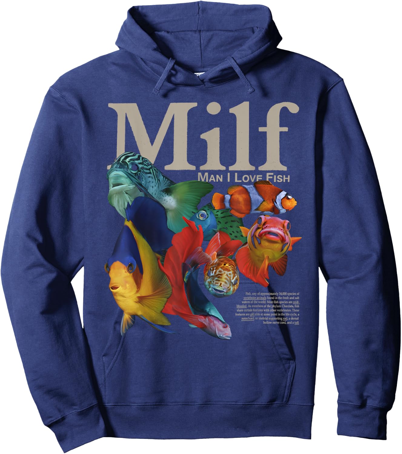 MILF Man I Love Fish Funny Hoodie - Hoodie | Navy