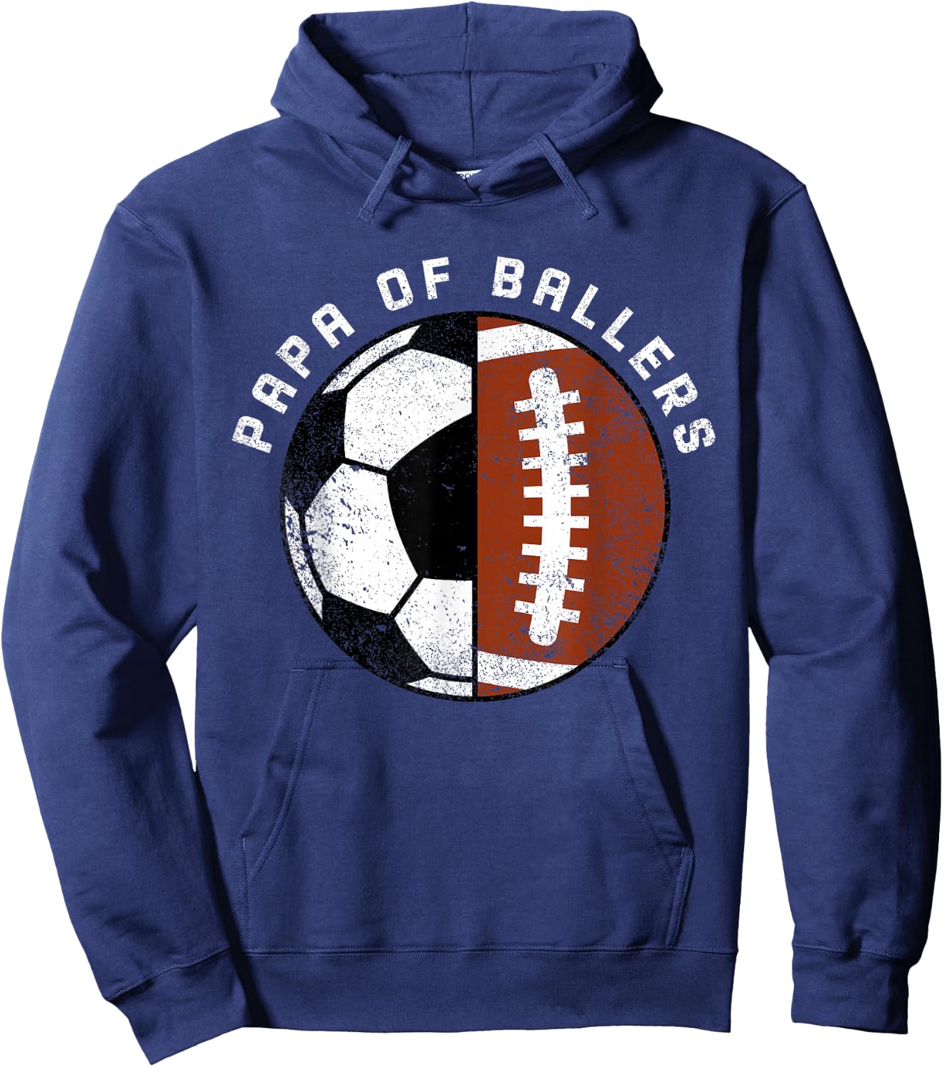Papa Of Ballers Funny Soccer Football Papa Hoodie - Hoodie | Navy