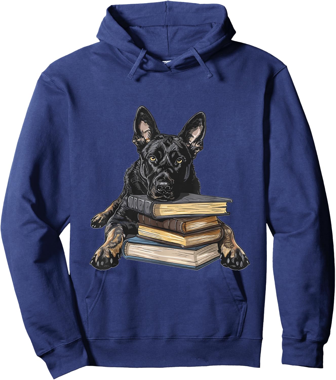 Dutch Shepherd Books Reading Dog Breed Graphic Hoodie - Hoodie | Navy