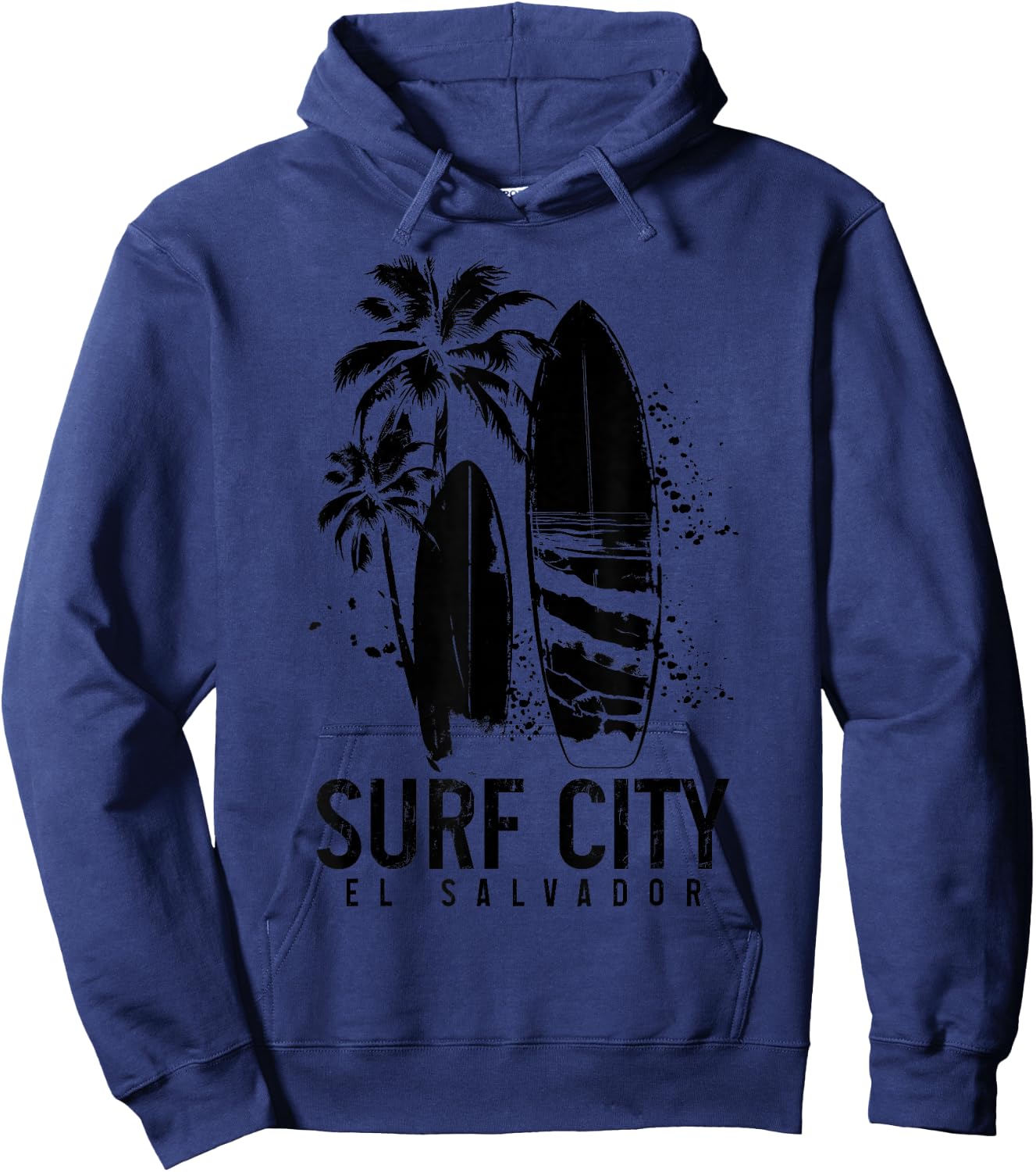 Surf City El Salvador Vintage Surfer Hoodie - Hoodie | Navy