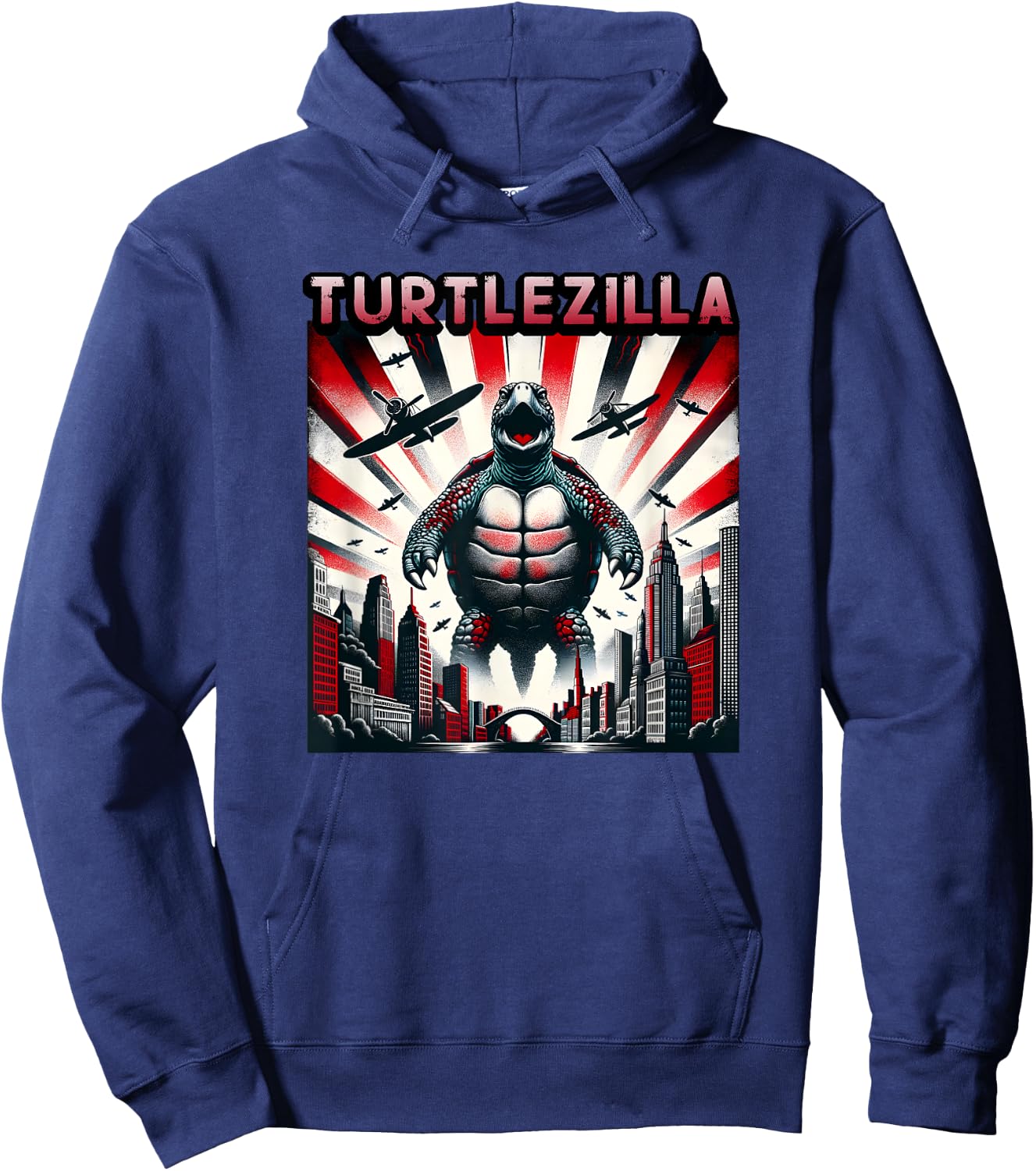 Turtlezilla Turtle Anime Poster Monster Hoodie - Hoodie | Navy