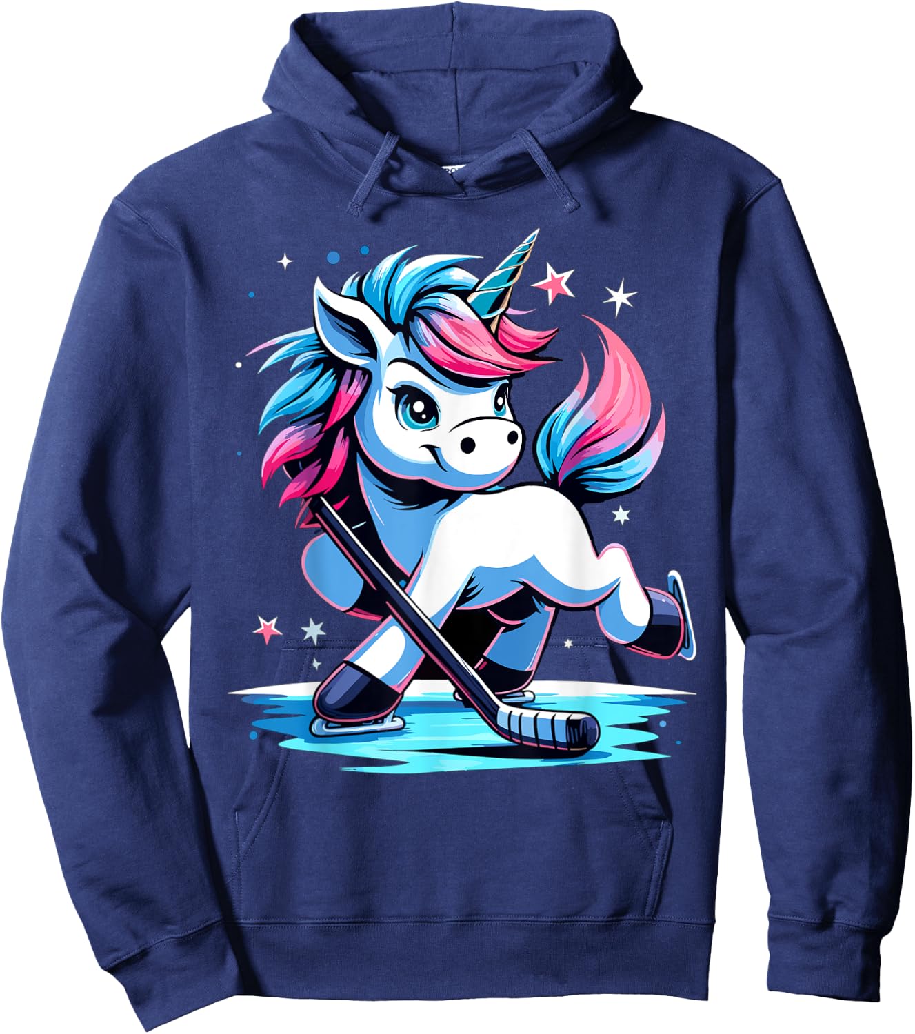 Ice Hockey Unicorn Kawaii Ice Hockey Mom Hoodie - Hoodie | Navy
