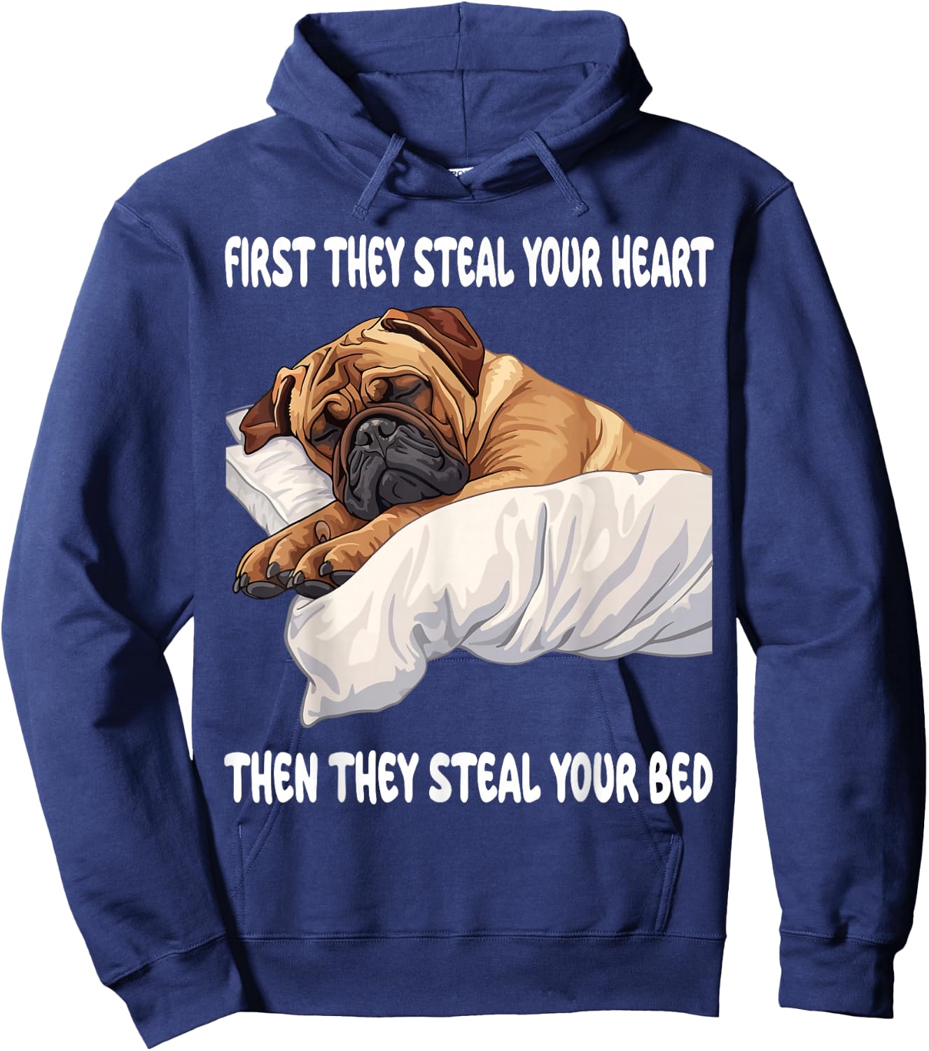 Mastiff Sleeping Pajamas Nightgown Hoodie - Hoodie | Navy