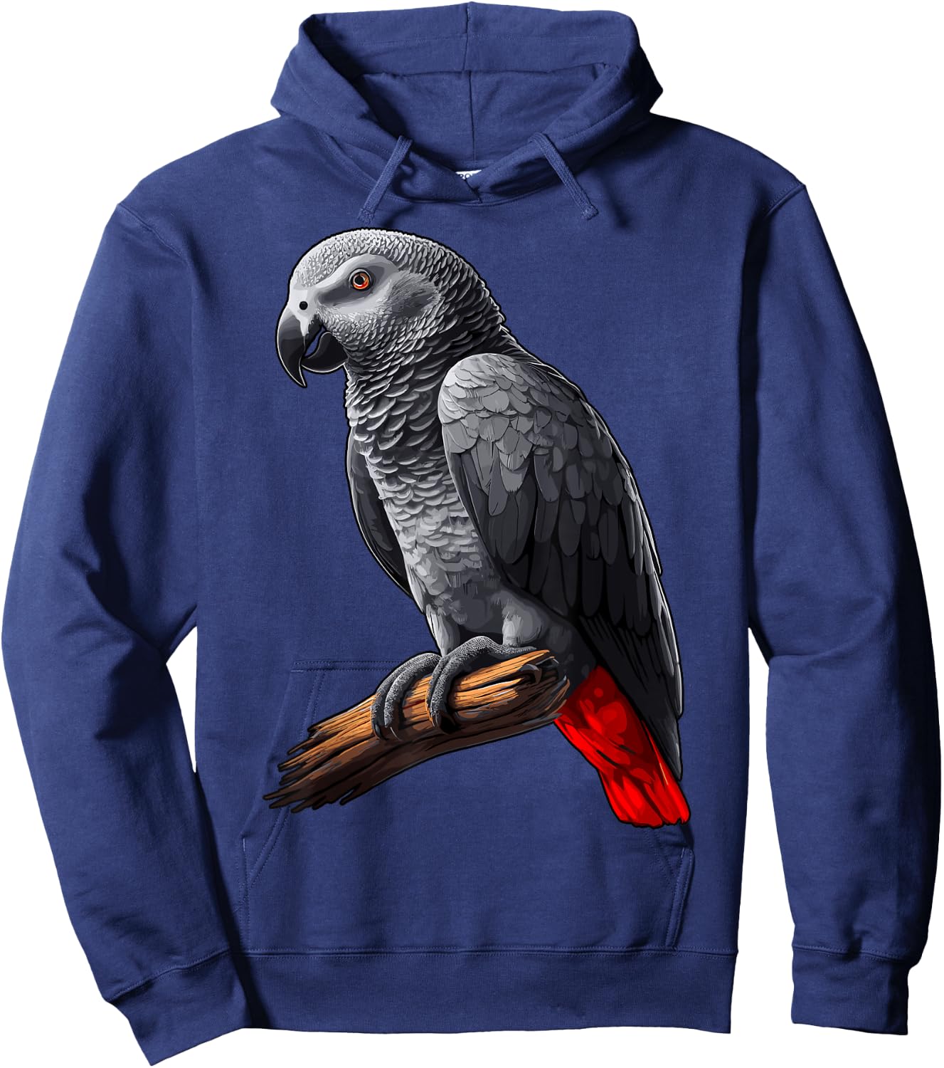 African Grey Parrot , Small, Black Hoodie - Hoodie | Navy