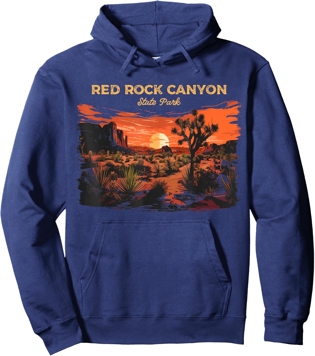 Red Rock Canyon State Park Retro Vintage Hoodie - Hoodie | Navy