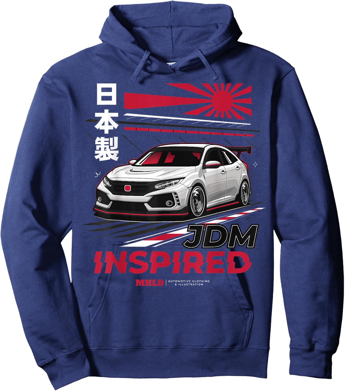 Civic Type R EK Japanese Car Hoodie - Hoodie | Navy