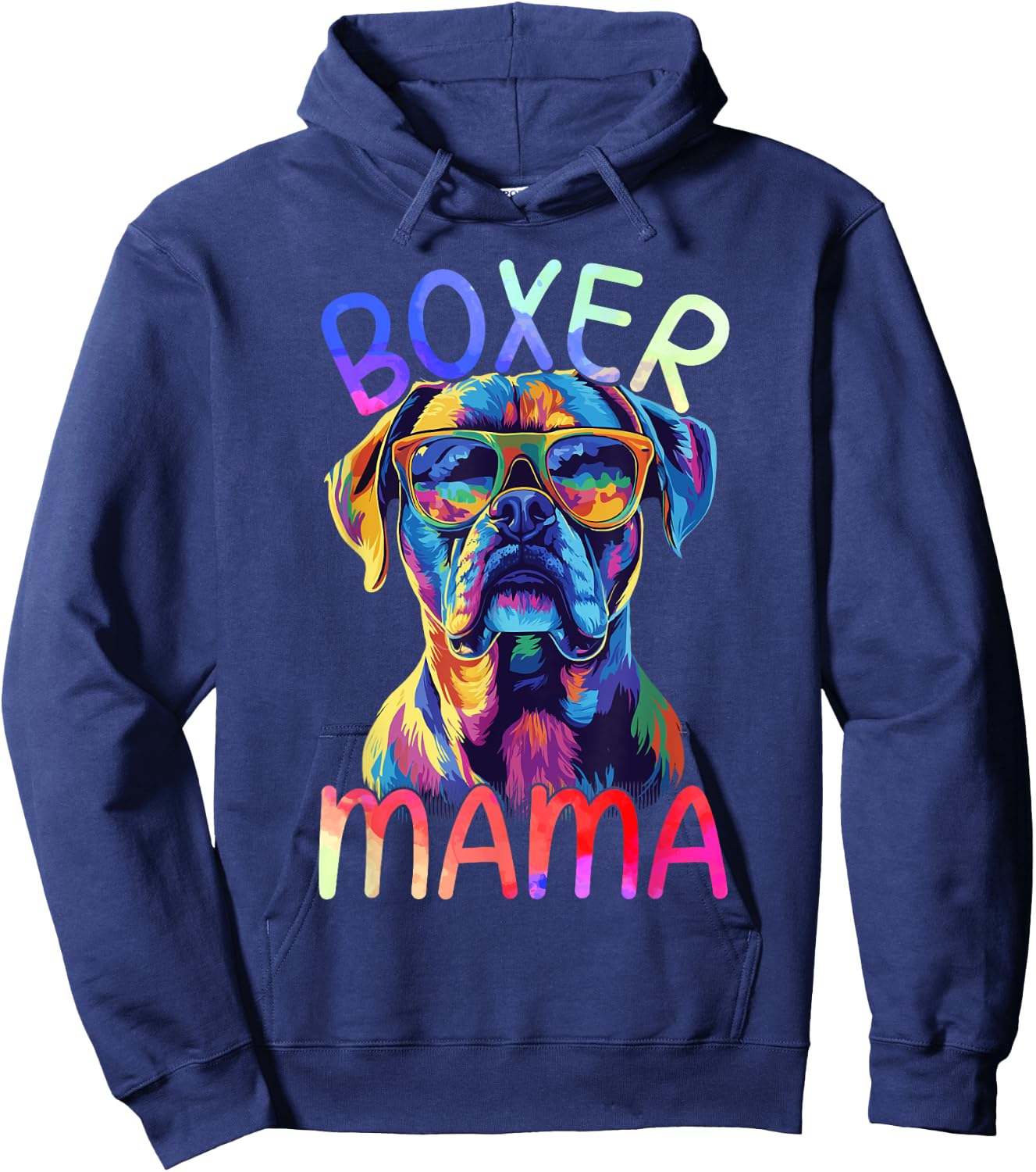 Boxer Dog Mom Mama Pop Art Boxer Dog Lovers Hoodie - Hoodie | Navy