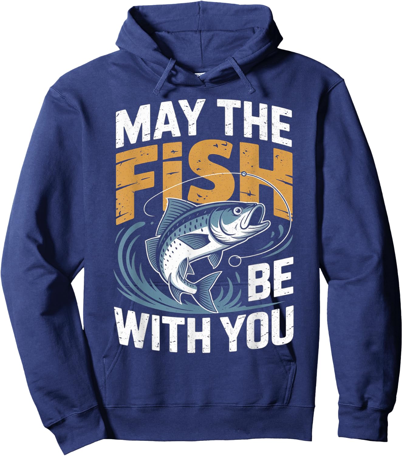 May The Fish with You Funny Fishing sci-fi Hoodie - Hoodie | Navy