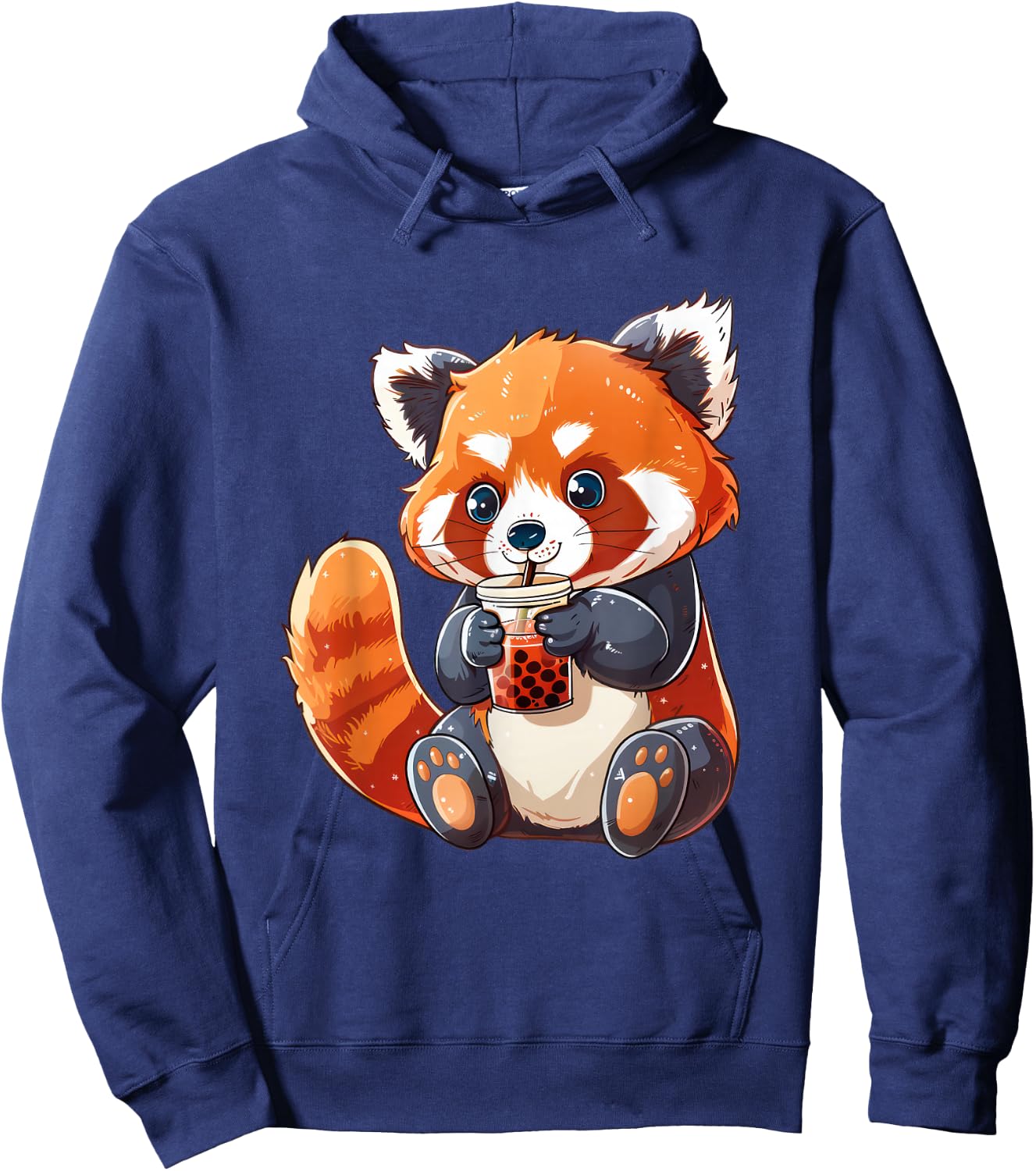 Cute Red Panda Bubble Tea Boba Tea Lover Hoodie - Hoodie | Navy