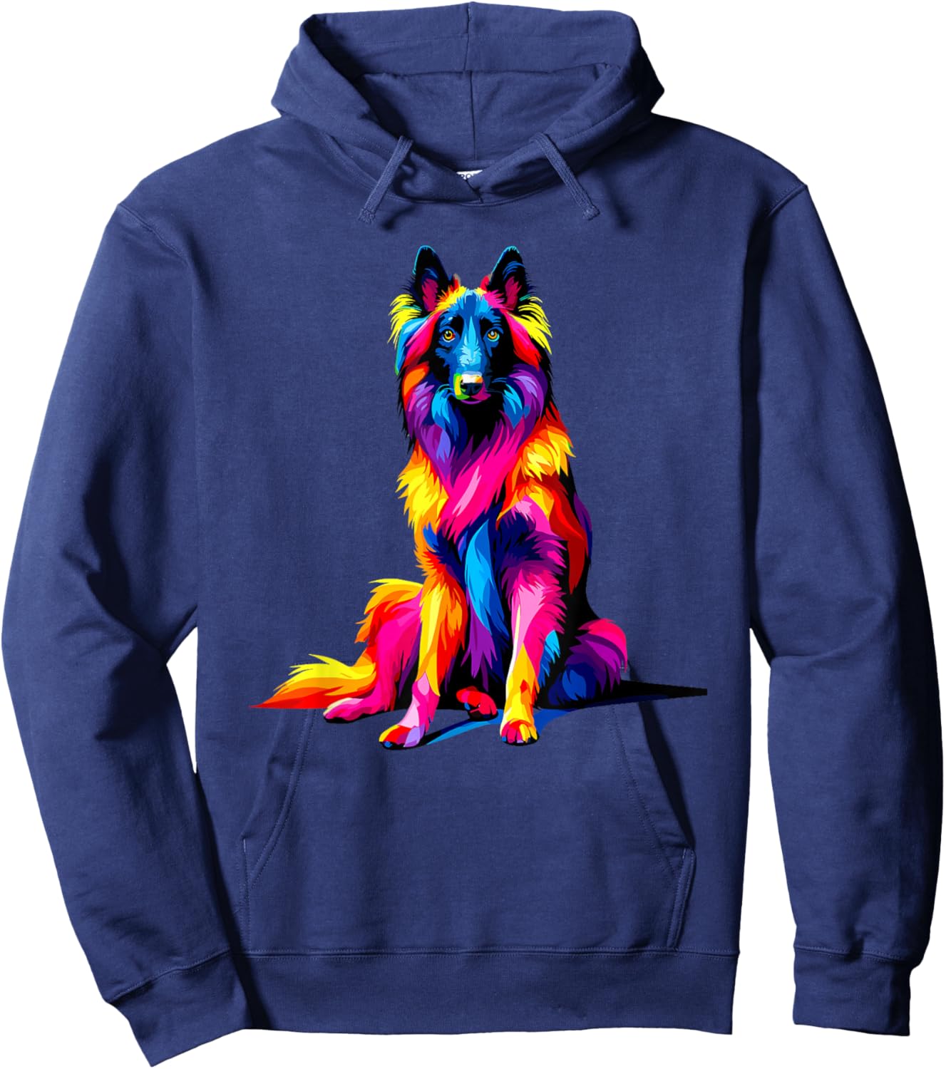 Colorful Pop Art Belgian Tervuren Terv Hoodie - Hoodie | Navy