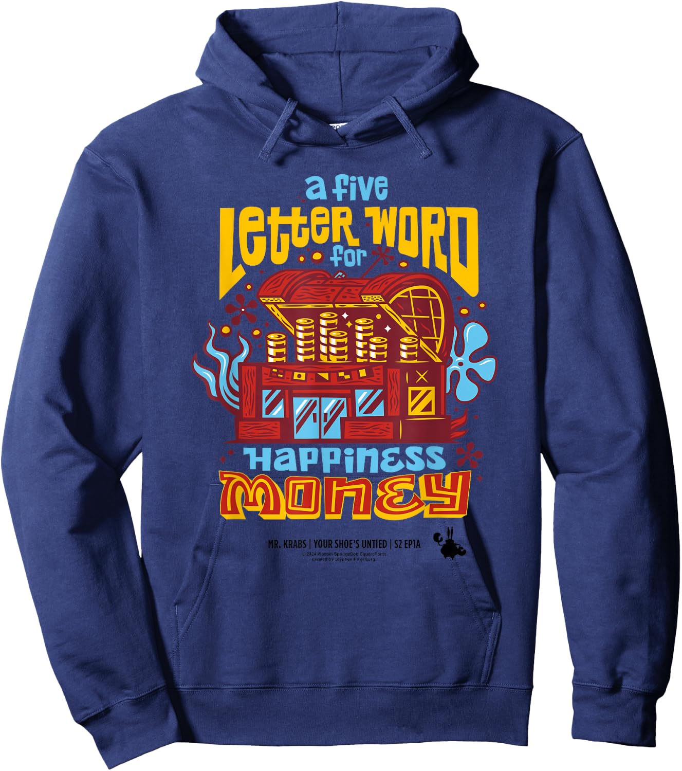 SpongeBob SquarePants Mr. Krabs Money Hoodie - Hoodie | Navy