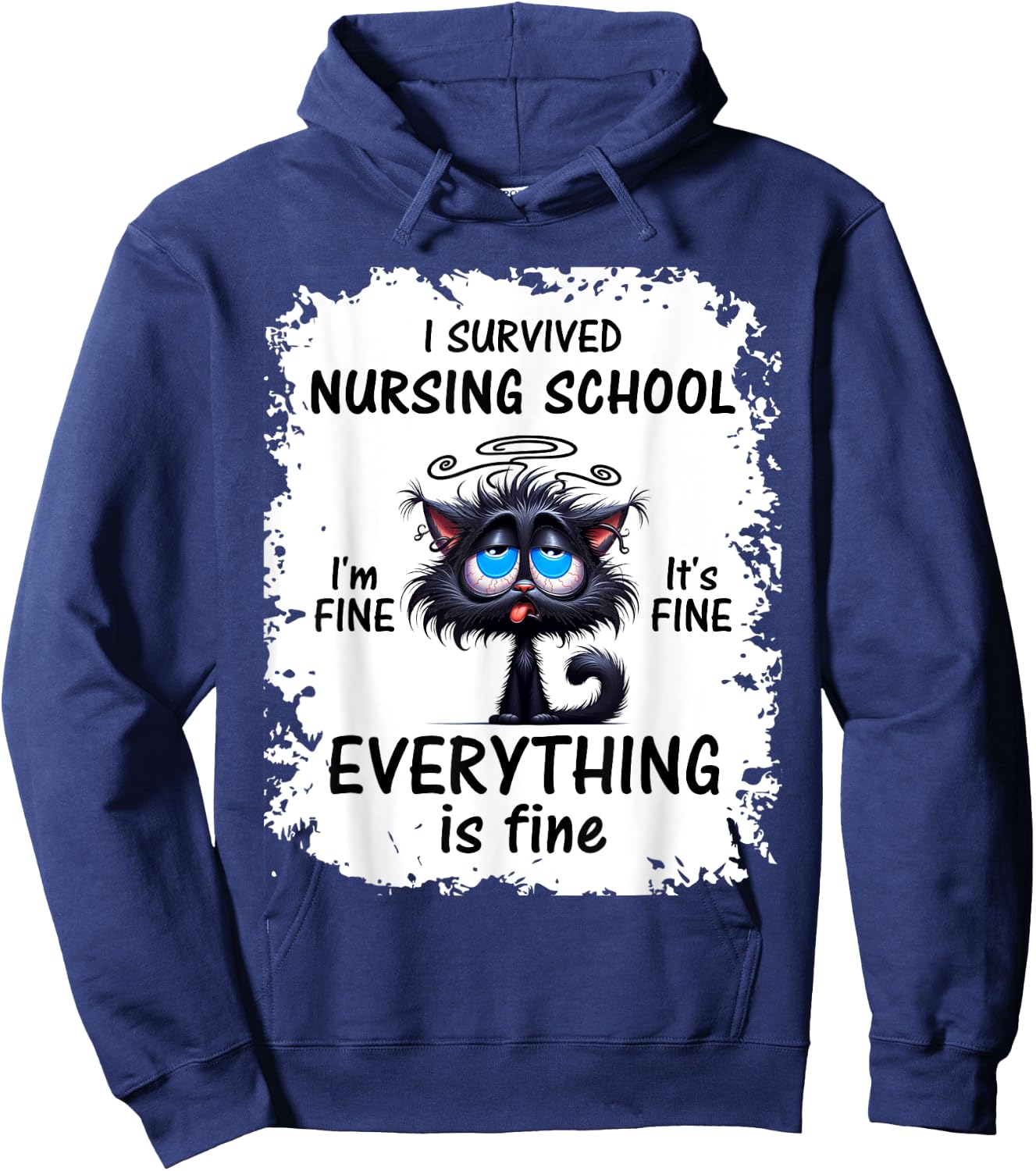 I Survived Nursing School Graduation 2025 Hoodie - Hoodie | Navy