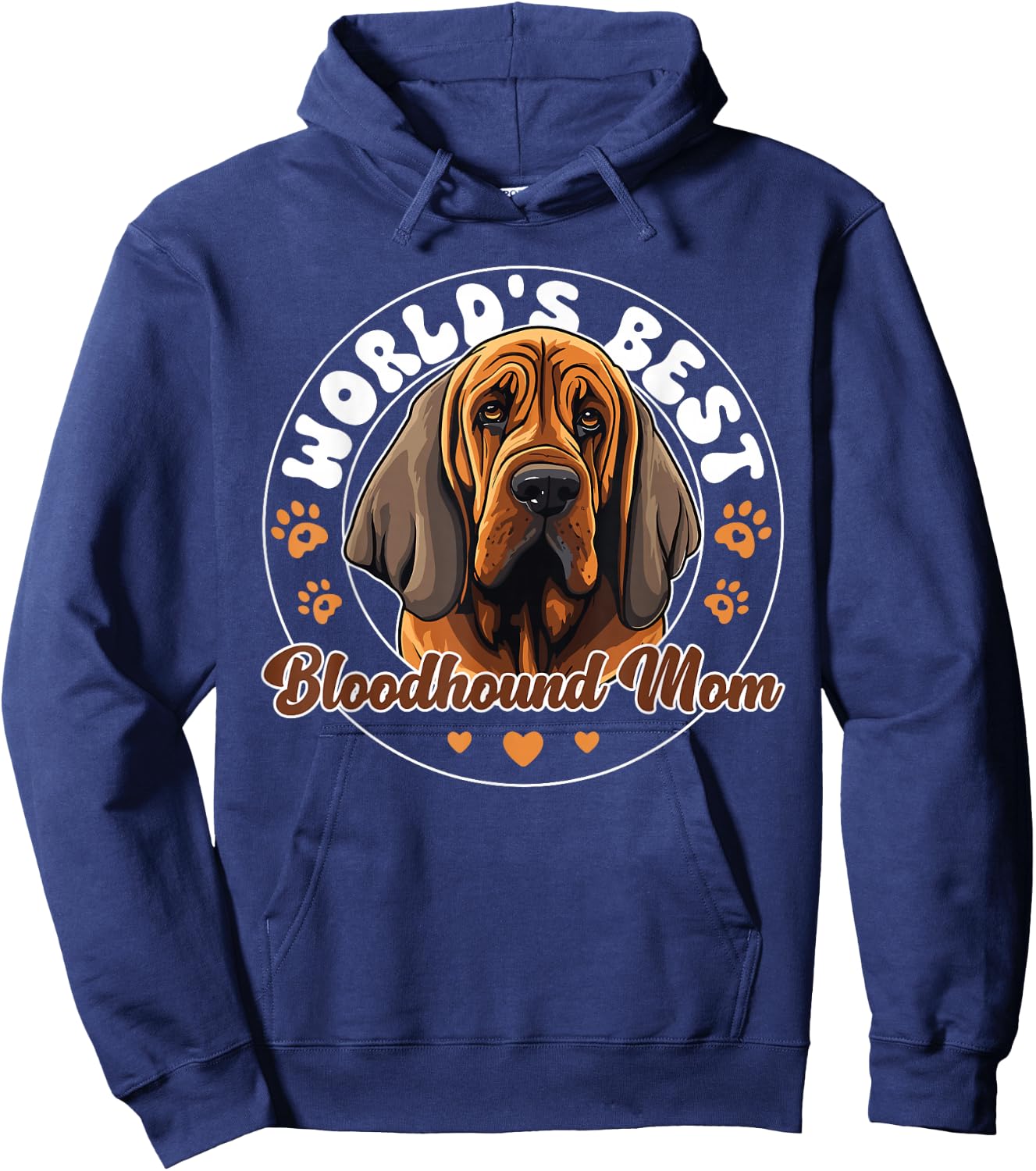 Bloodhound Groovy World's Best Bloodhound Mom Hoodie - Hoodie | Navy