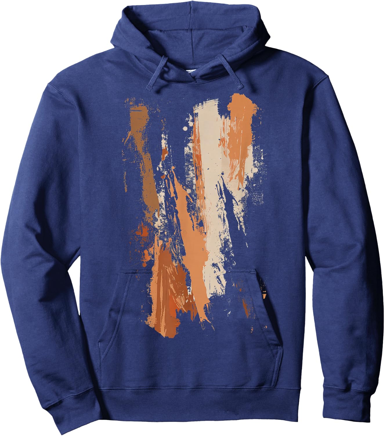 Orange Black White Artwork Hoodie - Hoodie | Navy