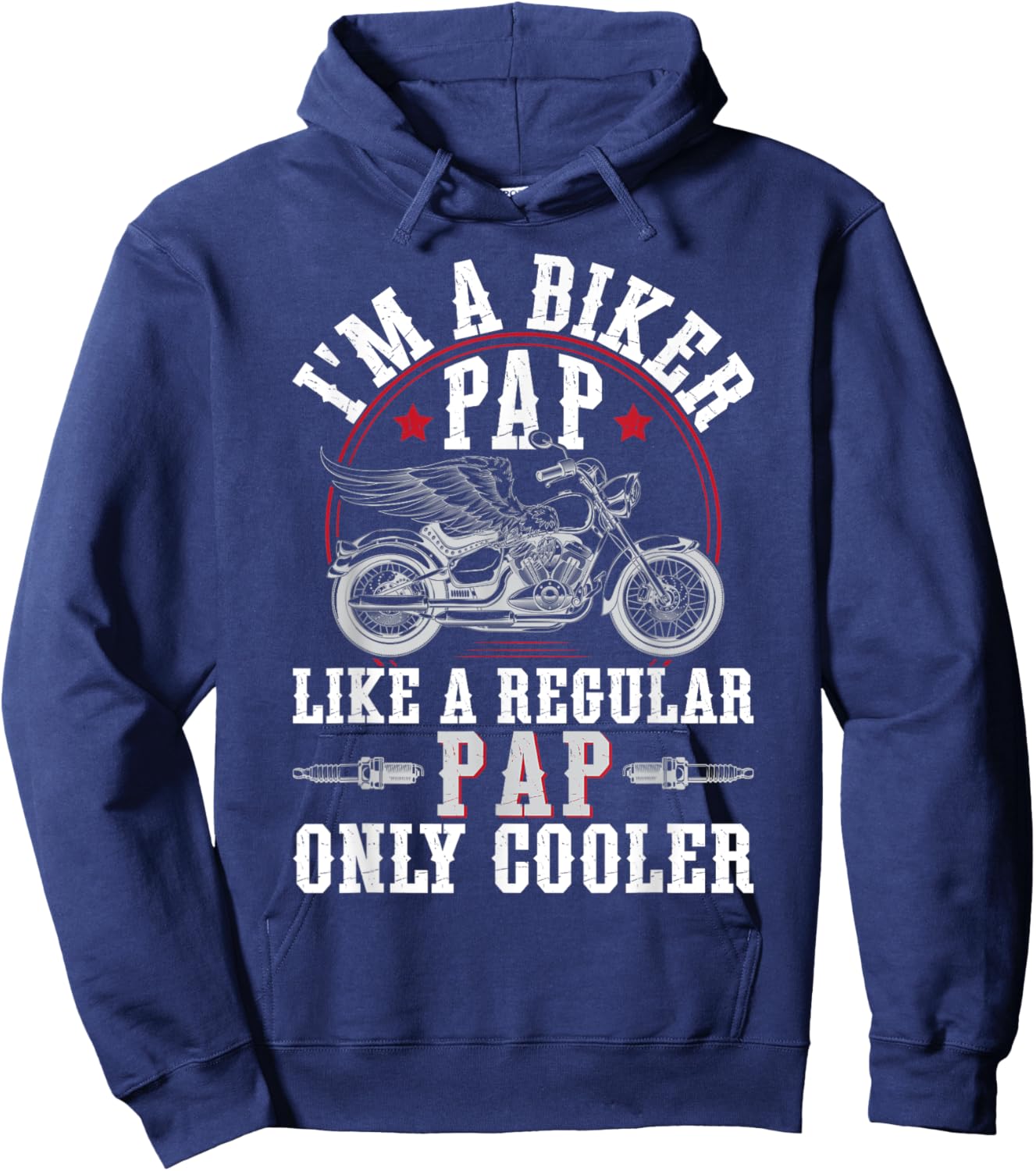 I'm A Biker Pap Grandpa Motorcycle Rider Pap Hoodie - Hoodie | Navy