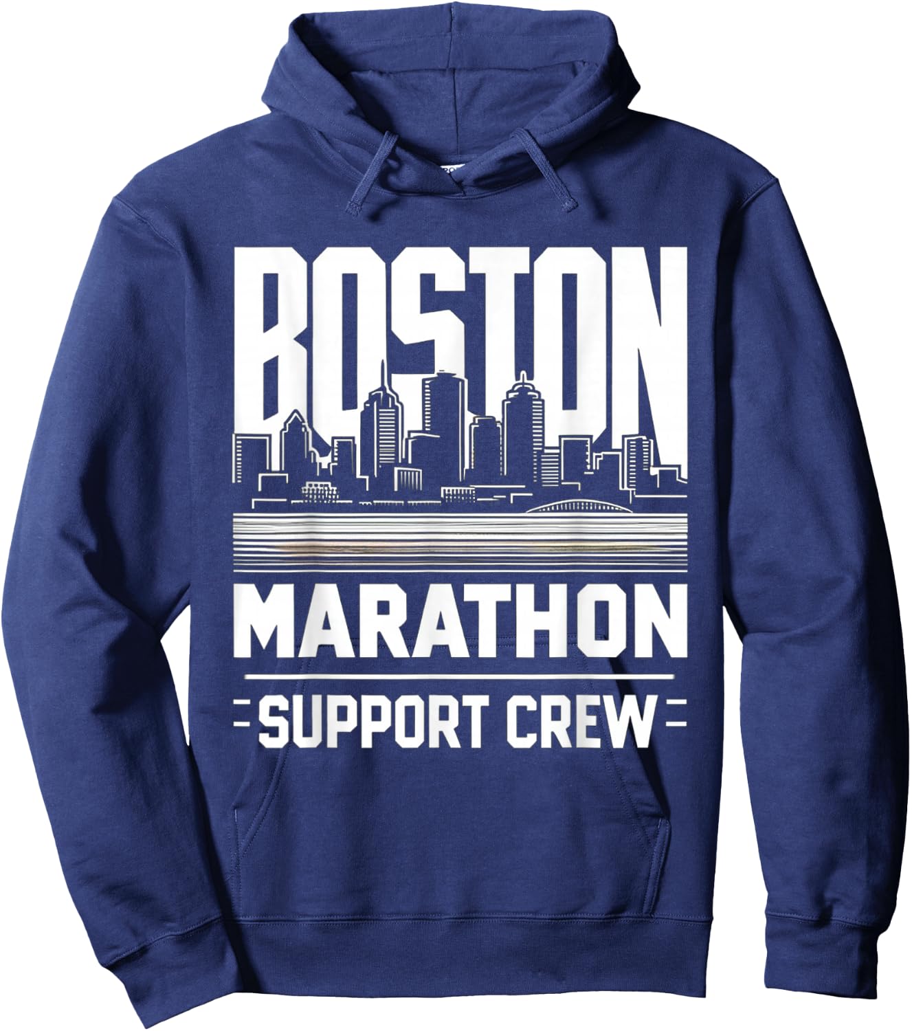 Marathon Boston Cityscape Support Crew Hoodie - Hoodie | Navy