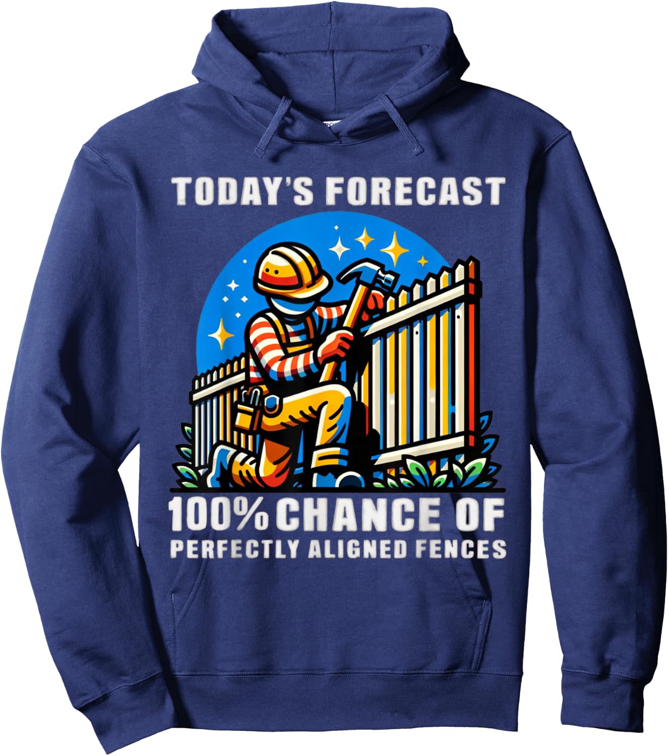 Funny Fence Installing Fence Builder Hoodie - Hoodie | Navy