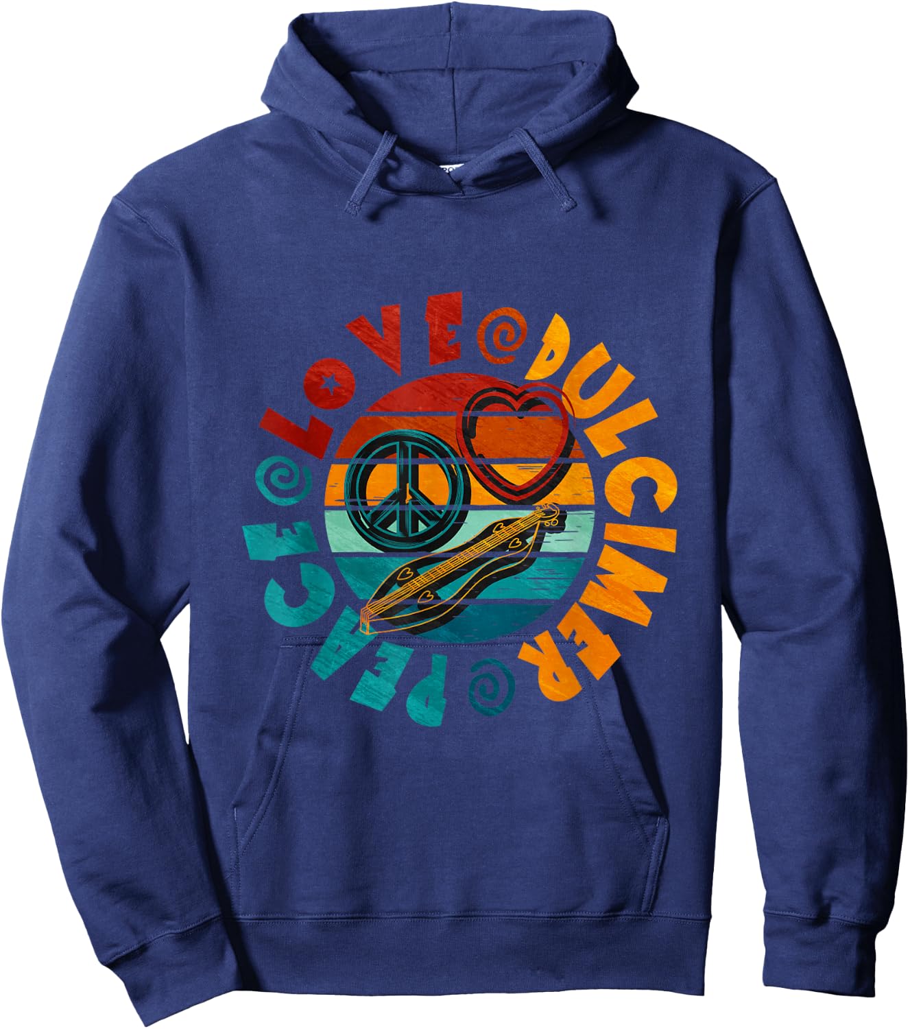 Peace Love Dulcimer Hoodie - Hoodie | Navy
