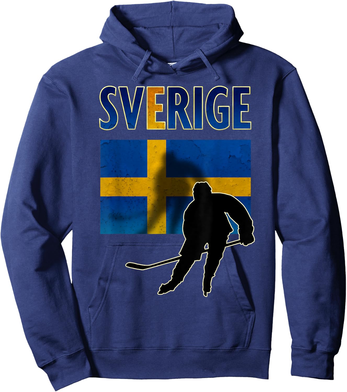 Sweden Ice Hockey T Shirt Swedish Flag Hoodie - Hoodie | Navy