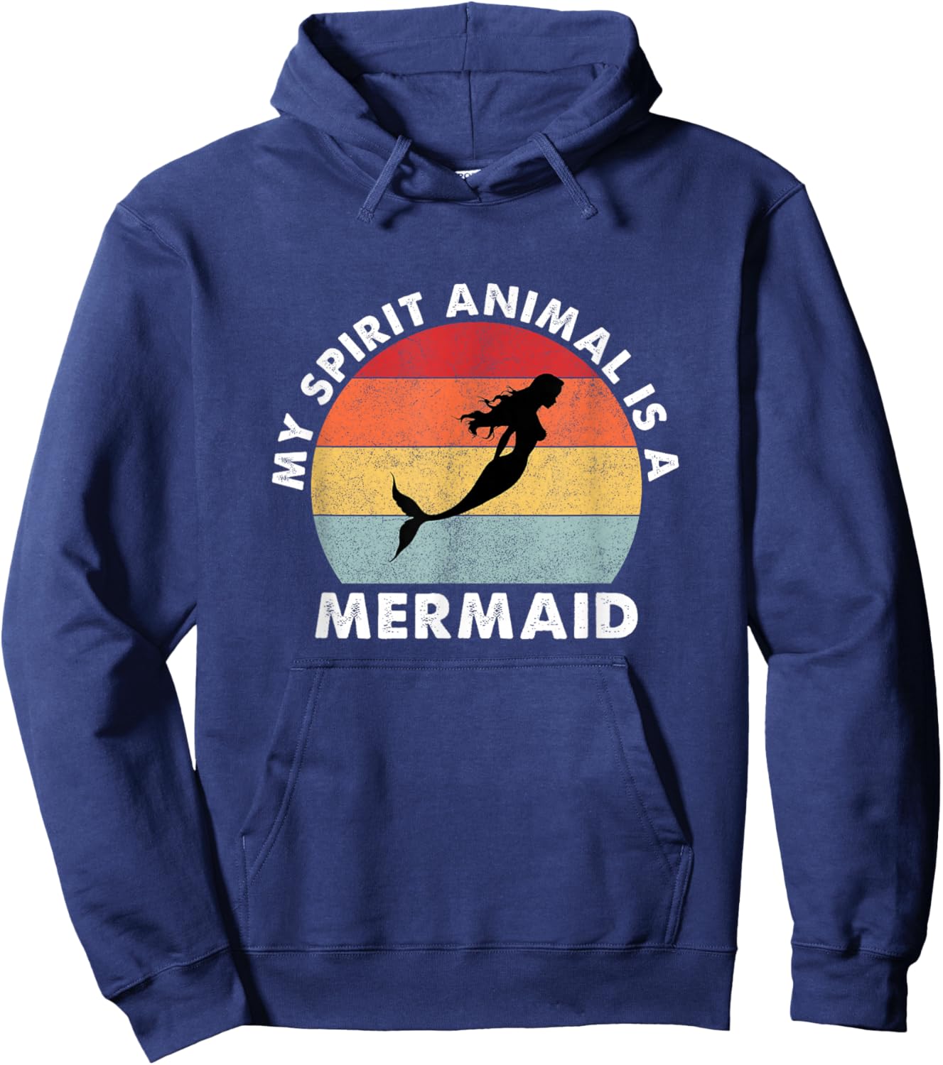 Vintage My Spirit Animal is a Mermaid Hoodie - Hoodie | Navy