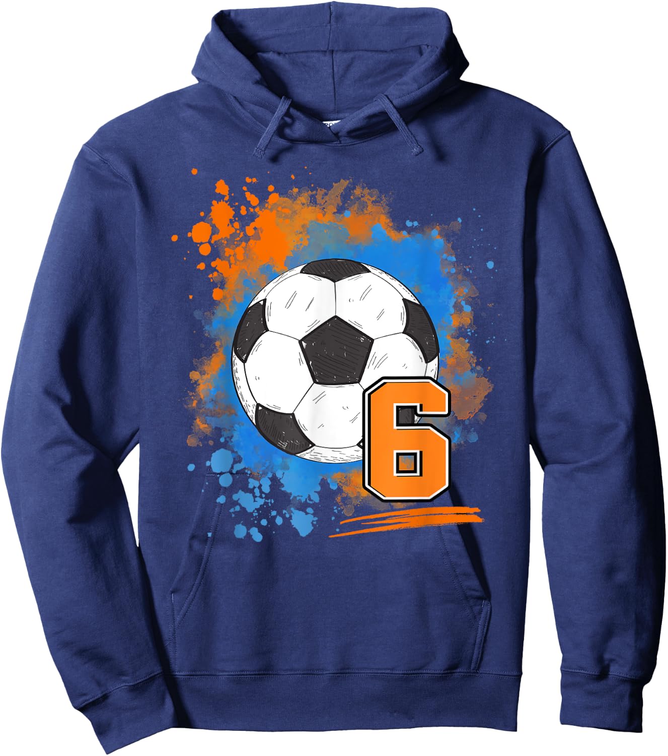 6th Birthday 6 Years Old Soccer Ball Hoodie - Hoodie | Navy