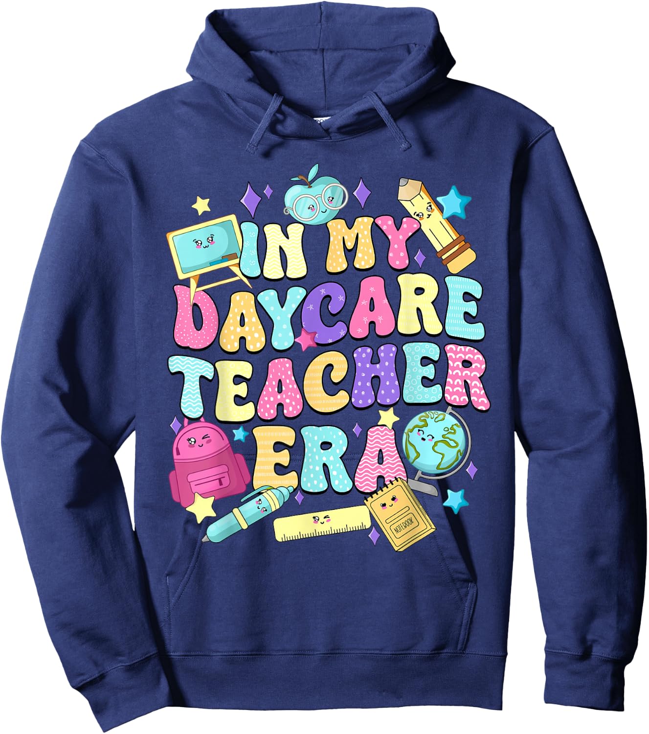 in My Daycare Teacher Era Daycare Provider Kids Hoodie - Hoodie | Navy