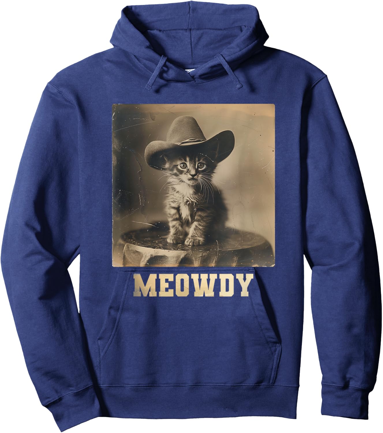 Meowdy Texas Cat Meme Hoodie - Hoodie | Navy