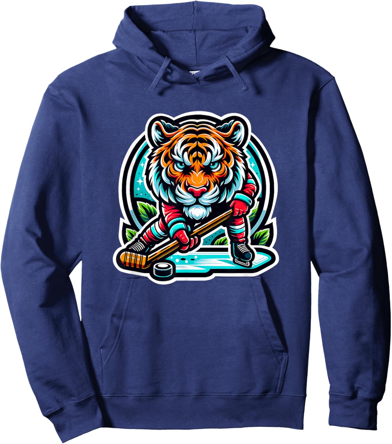 Ice Hockey Tiger Unleash Your Roar Hoodie - Hoodie | Navy
