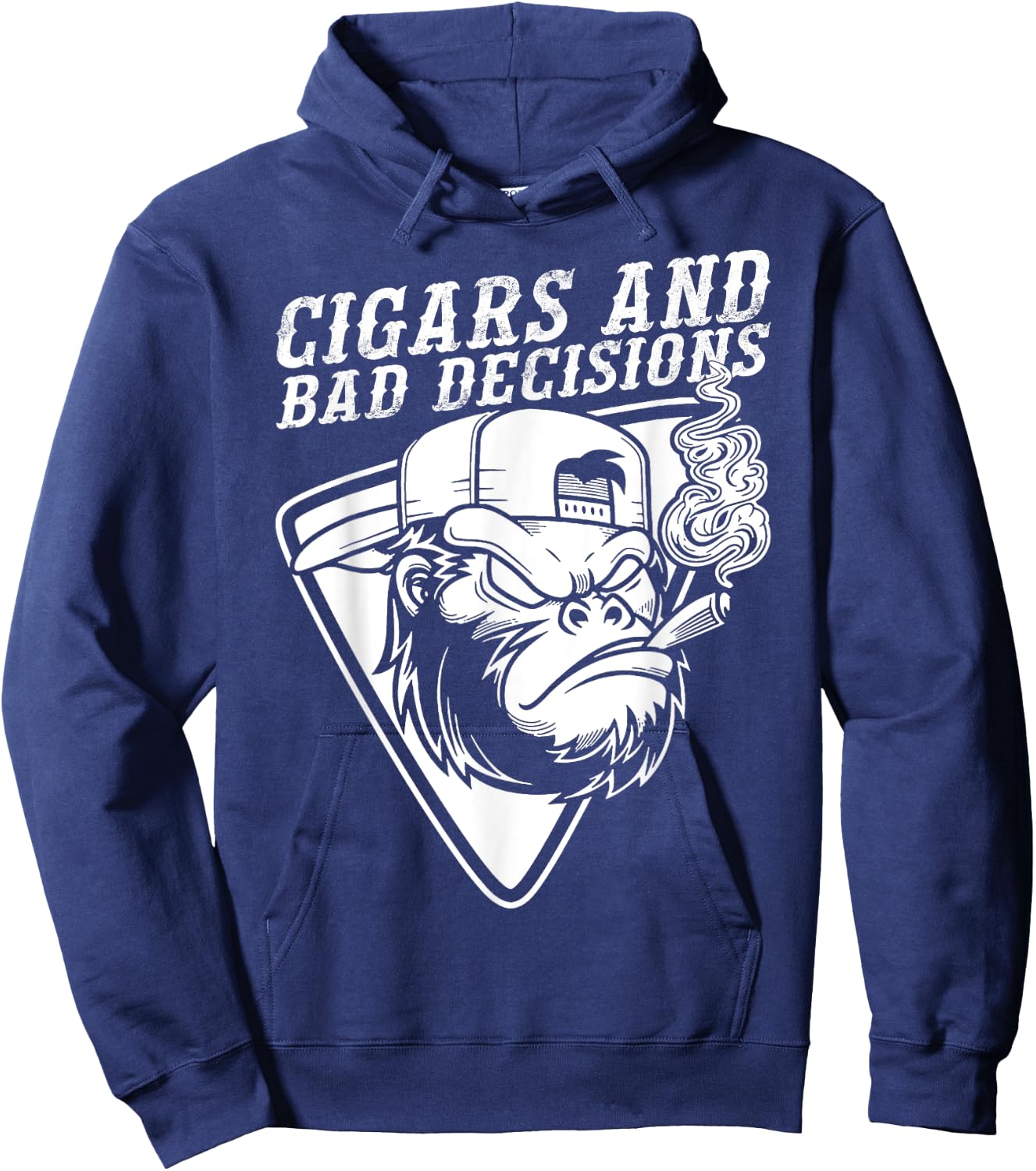 Funny Monkey Cigars And Bad Decisions Hoodie - Hoodie | Navy
