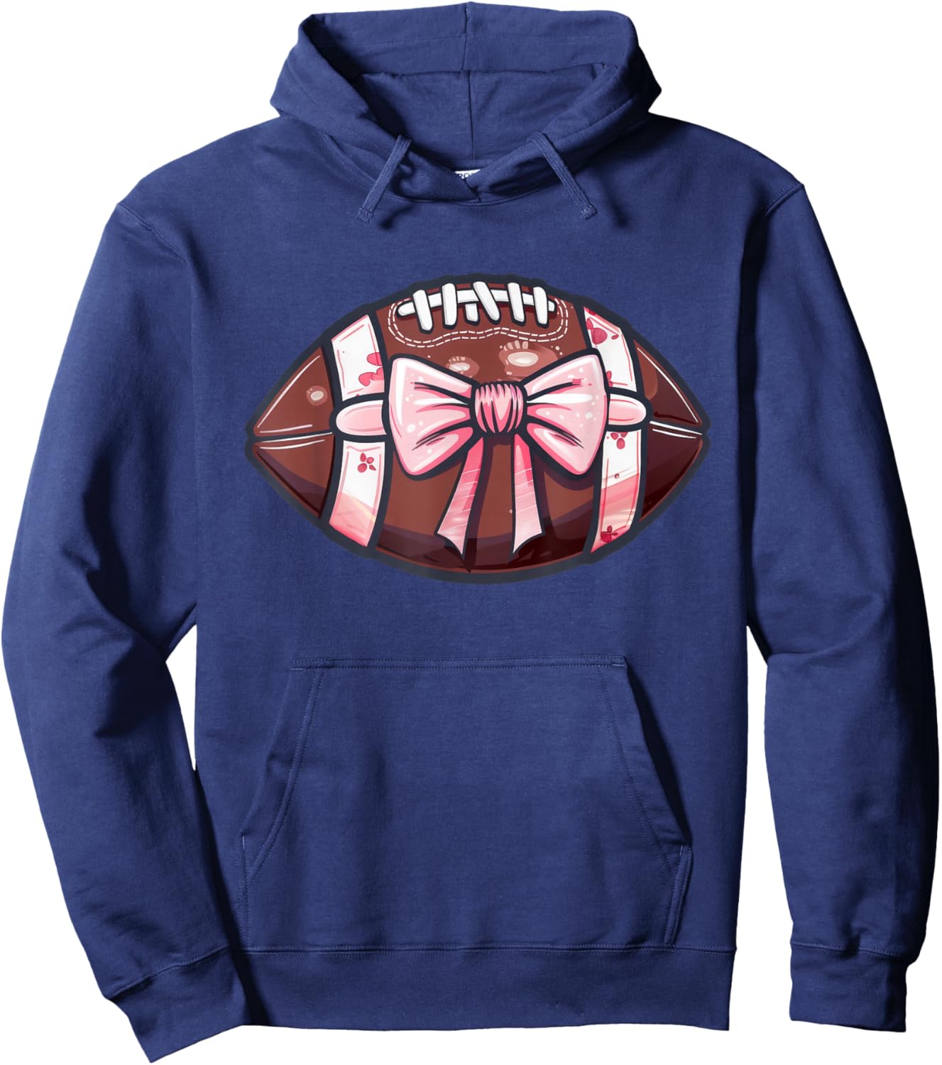 Football Girl Bow Hoodie - Hoodie | Navy